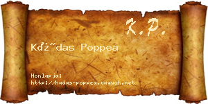 Kádas Poppea névjegykártya